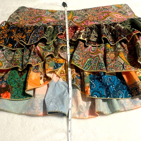 Paisley Print Bohemian Style Mini Skirt | Medium - Picture 10 of 13